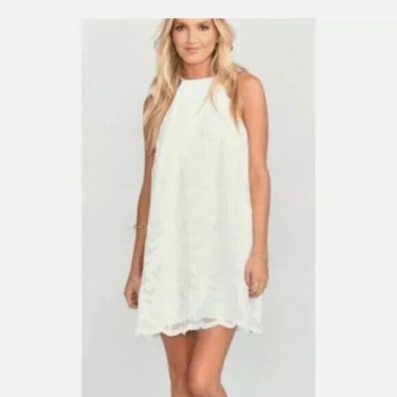 SHOW ME YOUR MUMU WHITE LACE GOMEZ MINI DRESS NWT SIZE SMALL - Picture 1 of 11